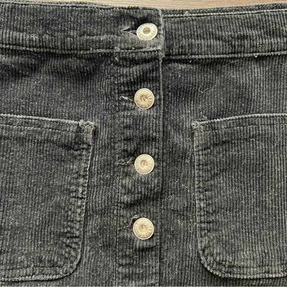 Sneak Peek Corduroy Black Mini Skirt - Picture 2 of 6